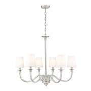 Z-Lite Katerina 6 Light 32" Chandelier, Brushed Nickel/White - 1950-6BN