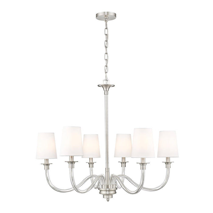 Z-Lite Katerina 6 Light 32" Chandelier, Brushed Nickel/White - 1950-6BN