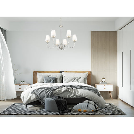 Z-Lite Katerina 6 Light 32" Chandelier, Brushed Nickel/White