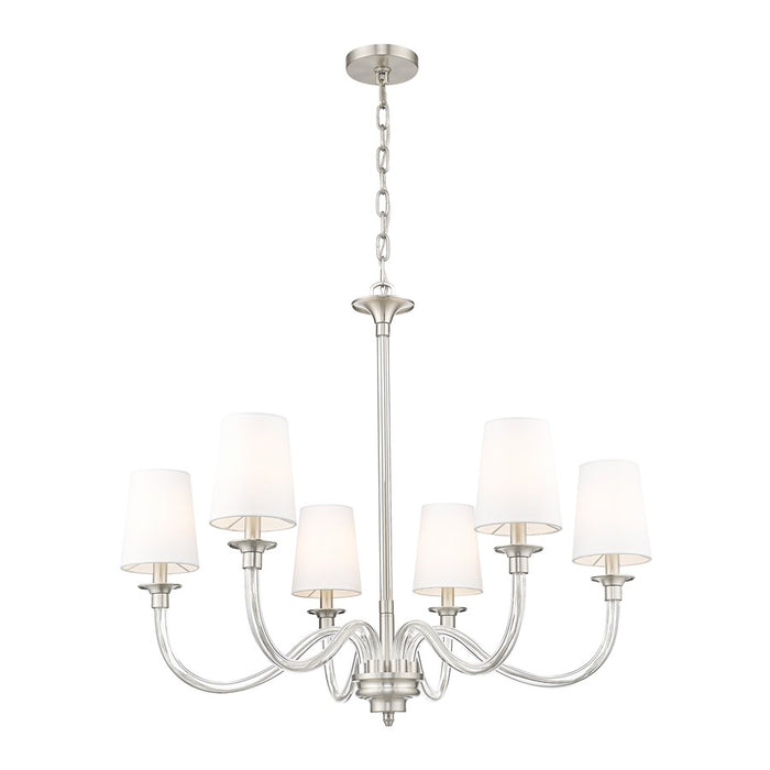 Z-Lite Katerina 6 Light 32" Chandelier, Brushed Nickel/White