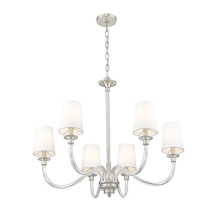 Z-Lite Katerina 6 Light 32" Chandelier, Brushed Nickel/White