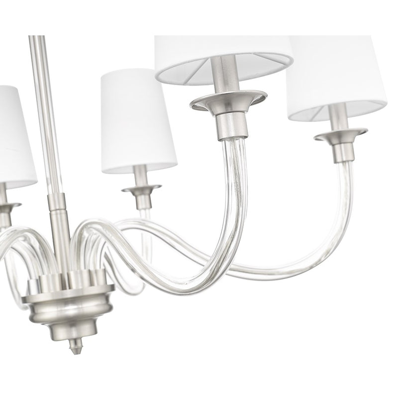 Z-Lite Katerina 6 Light 32" Chandelier, Brushed Nickel/White