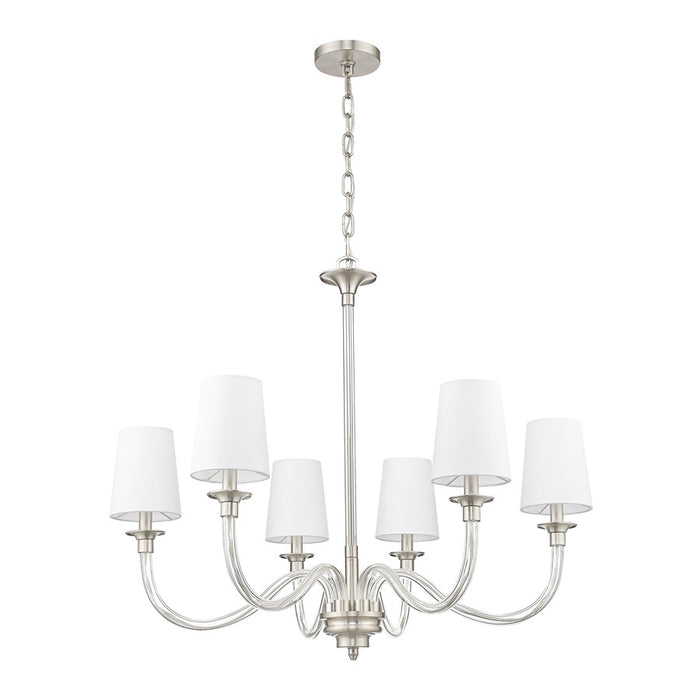 Z-Lite Katerina 6 Light 32" Chandelier, Brushed Nickel/White