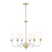 Z-Lite Katerina 6 Light 32" Chandelier, Rubbed Brass/White - 1950-6RB