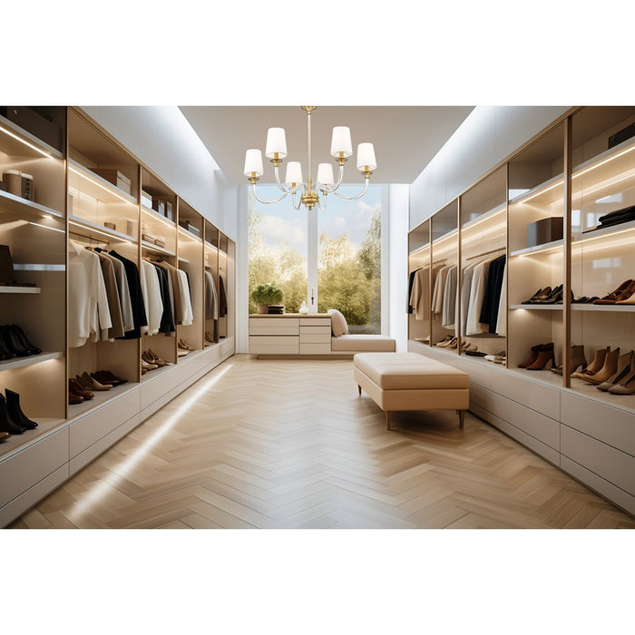 Z-Lite Katerina 6 Light 32" Chandelier, Rubbed Brass/White