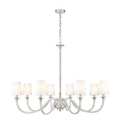 Z-Lite Katerina 8 Light 46" Chandelier, Brushed Nickel/White - 1950-8BN