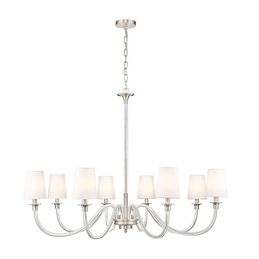 Z-Lite Katerina 8 Light 46" Chandelier, Brushed Nickel/White - 1950-8BN