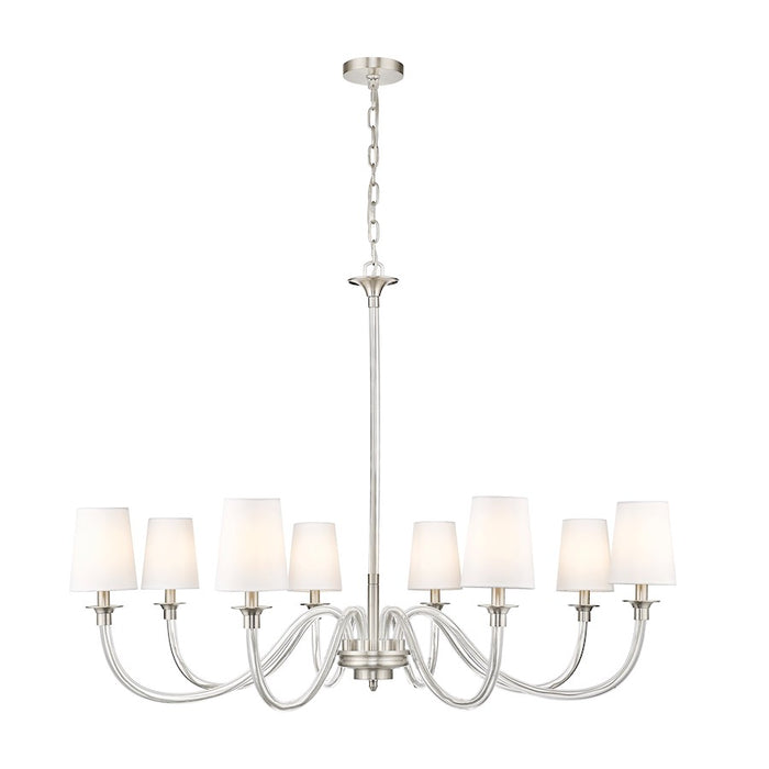 Z-Lite Katerina 8 Light 46" Chandelier, Brushed Nickel/White - 1950-8BN