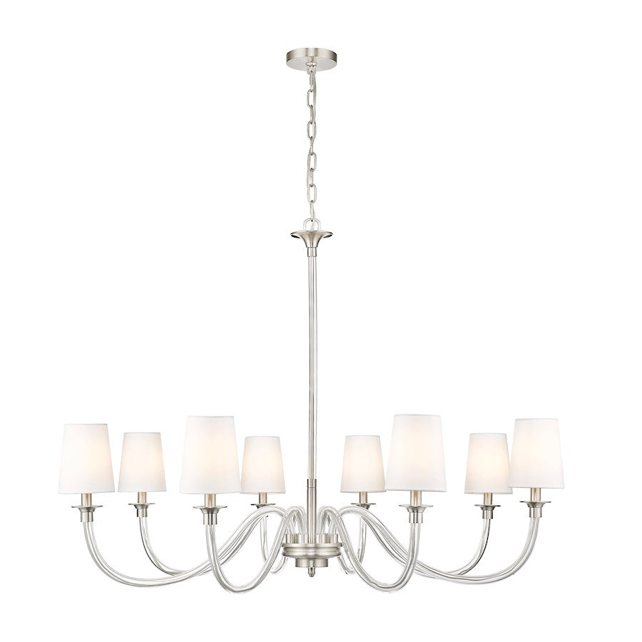 Z-Lite Katerina 8 Light 46" Chandelier, Brushed Nickel/White - 1950-8BN