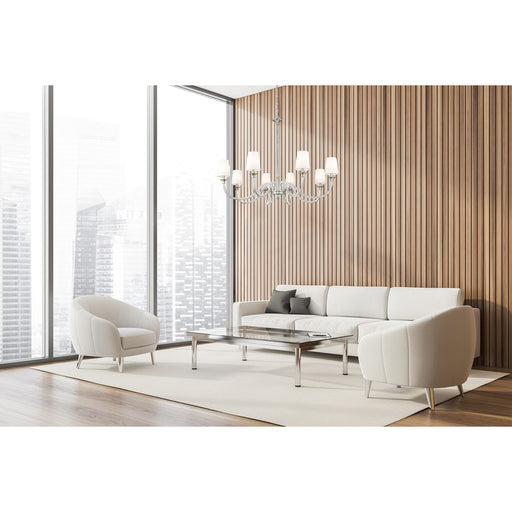 Z-Lite Katerina 8 Light 46" Chandelier, Brushed Nickel/White