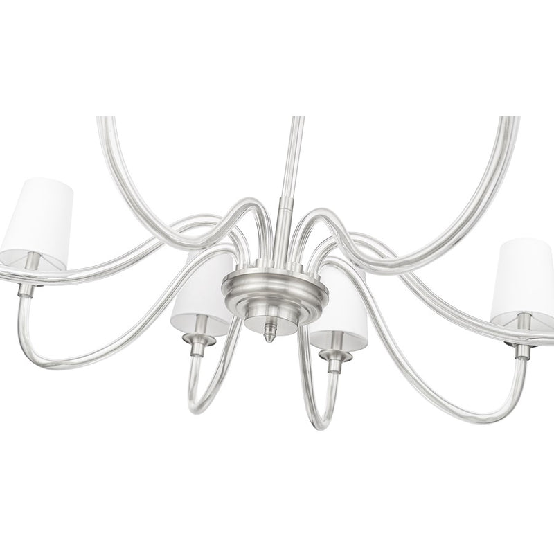 Z-Lite Katerina 8 Light 46" Chandelier, Brushed Nickel/White