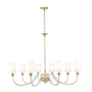 Z-Lite Katerina 8 Light 46" Chandelier, Rubbed Brass/White - 1950-8RB