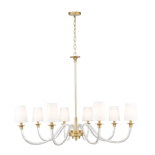 Z-Lite Katerina 8 Light 46" Chandelier, Rubbed Brass/White - 1950-8RB