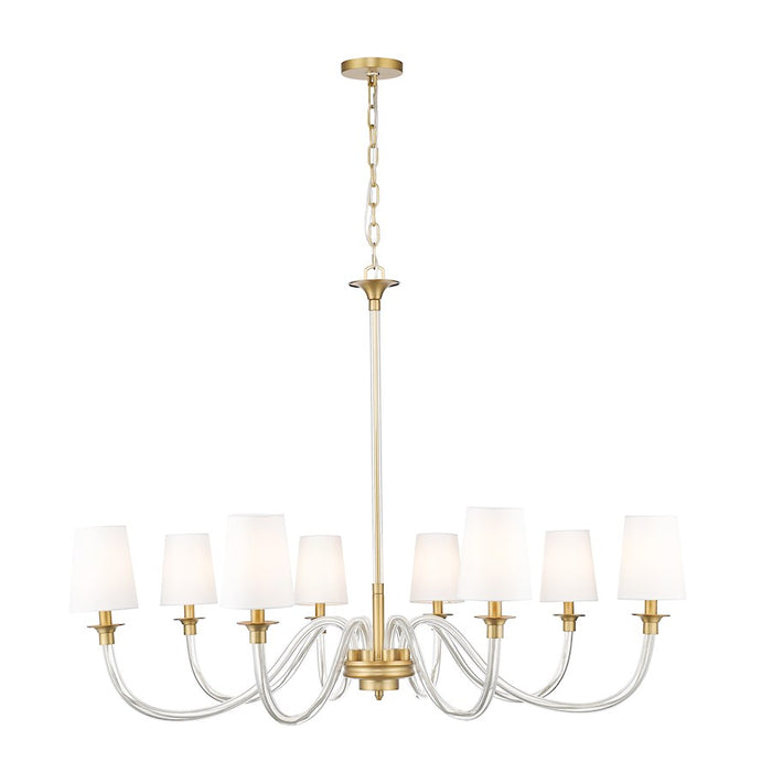 Z-Lite Katerina 8 Light 46" Chandelier, Rubbed Brass/White - 1950-8RB