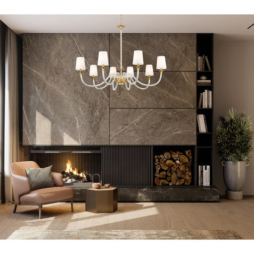 Z-Lite Katerina 8 Light 46" Chandelier, Rubbed Brass/White