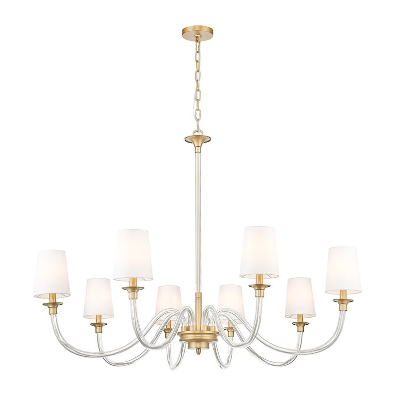 Z-Lite Katerina 8 Light 46" Chandelier, Rubbed Brass/White