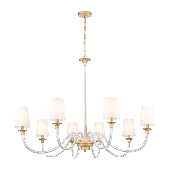 Z-Lite Katerina 8 Light 46" Chandelier, Rubbed Brass/White