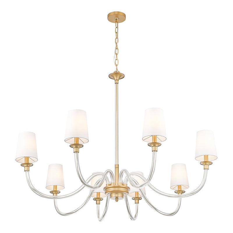 Z-Lite Katerina 8 Light 46" Chandelier, Rubbed Brass/White