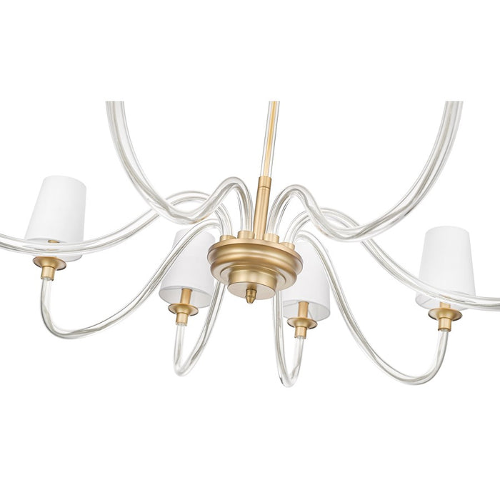 Z-Lite Katerina 8 Light 46" Chandelier, Rubbed Brass/White