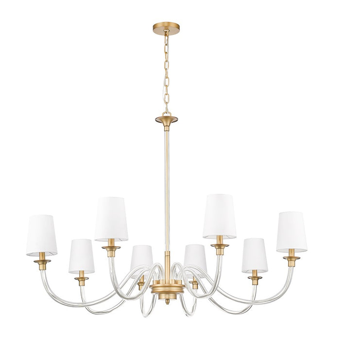 Z-Lite Katerina 8 Light 46" Chandelier, Rubbed Brass/White
