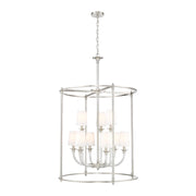 Z-Lite Katerina 9 Light 28" Chandelier, Brushed Nickel/White - 1950-9C-BN