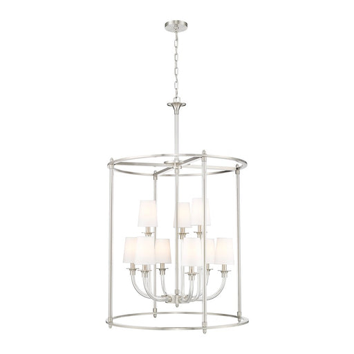 Z-Lite Katerina 9 Light 28" Chandelier, Brushed Nickel/White - 1950-9C-BN