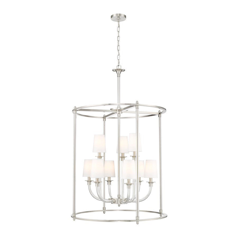 Z-Lite Katerina 9 Light 28" Chandelier, Brushed Nickel/White - 1950-9C-BN
