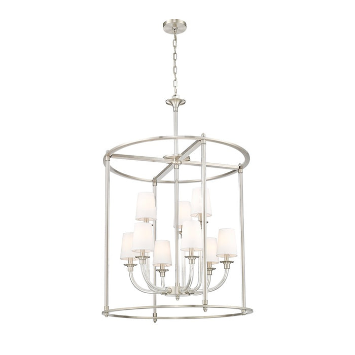 Z-Lite Katerina 9 Light 28" Chandelier, Brushed Nickel/White