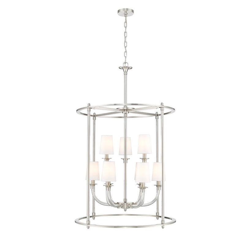 Z-Lite Katerina 9 Light 28" Chandelier, Brushed Nickel/White
