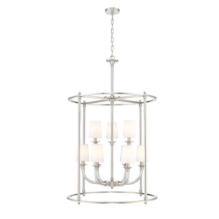 Z-Lite Katerina 9 Light 28" Chandelier, Brushed Nickel/White