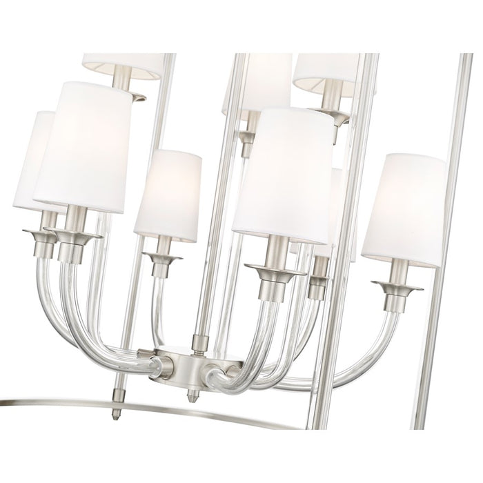 Z-Lite Katerina 9 Light 28" Chandelier, Brushed Nickel/White