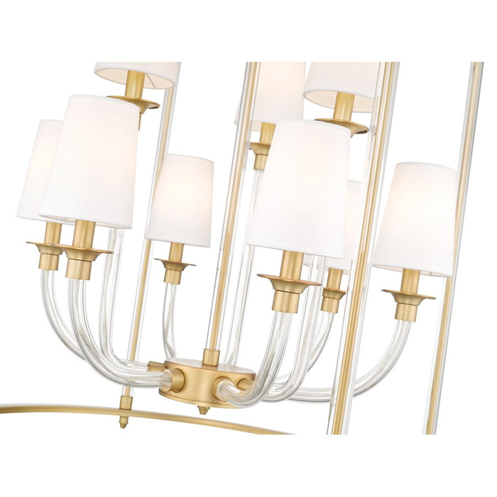 Z-Lite Katerina 9 Light 28" Chandelier, Rubbed Brass/White