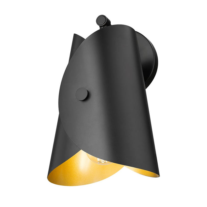 Z-Lite Salone 1 Light 7.25" Wall Sconce, Black/Black Outer, Gold Inner