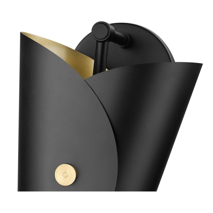 Z-Lite Salone 1 Light 7.25" Wall Sconce, Black/Black Outer, Gold Inner