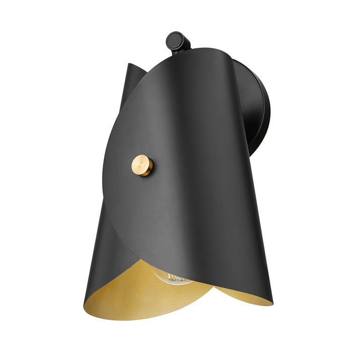 Z-Lite Salone 1 Light 7.25" Wall Sconce, Black/Black Outer, Gold Inner