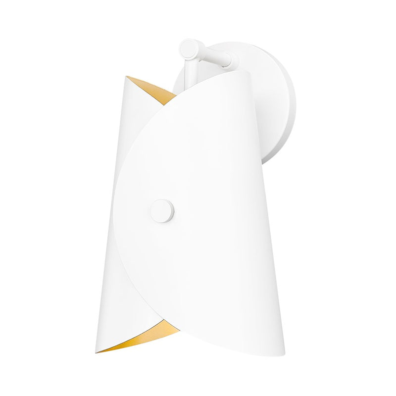 Z-Lite Salone 1Lt 7.25" Wall Sconce, White/White Outer, Gold Inner - 1951-1S-MW