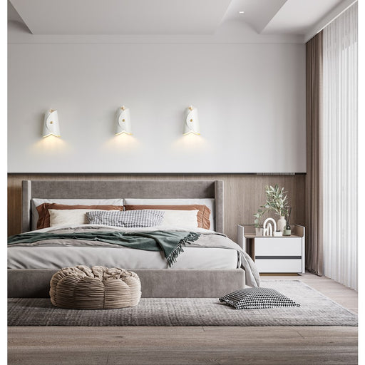 Z-Lite Salone 1 Light 7.25" Wall Sconce, White/White Outer, Gold Inner
