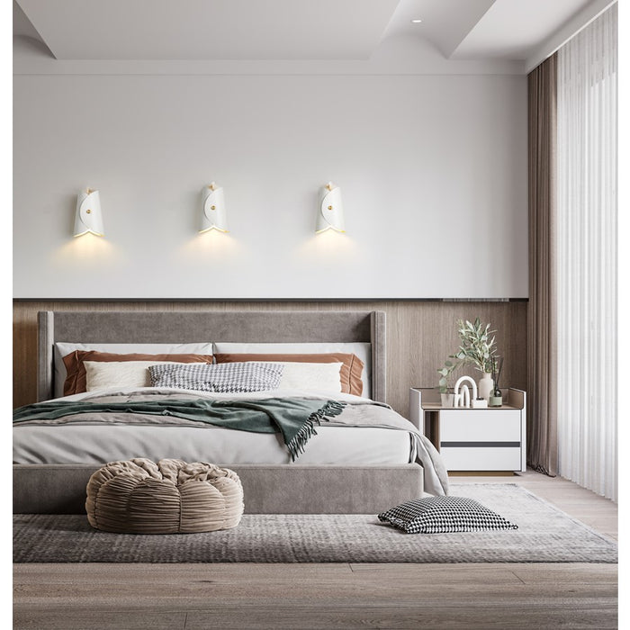 Z-Lite Salone 1 Light 7.25" Wall Sconce, White/White Outer, Gold Inner