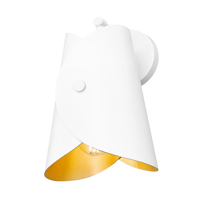 Z-Lite Salone 1Lt 7.25" Wall Sconce, White/White Outer, Gold Inner