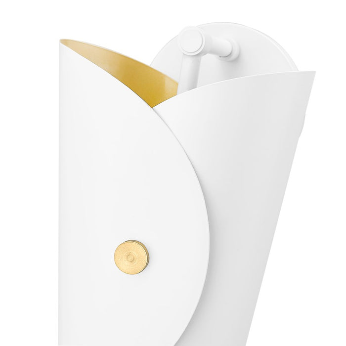 Z-Lite Salone 1 Light 7.25" Wall Sconce, White/White Outer, Gold Inner