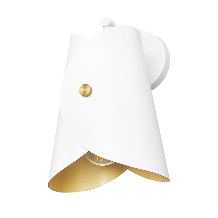 Z-Lite Salone 1 Light 7.25" Wall Sconce, White/White Outer, Gold Inner