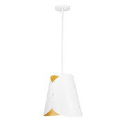 Z-Lite Salone 1Lt 13" Pendant, White/White Outer, Gold Inner - 1951P11-MW