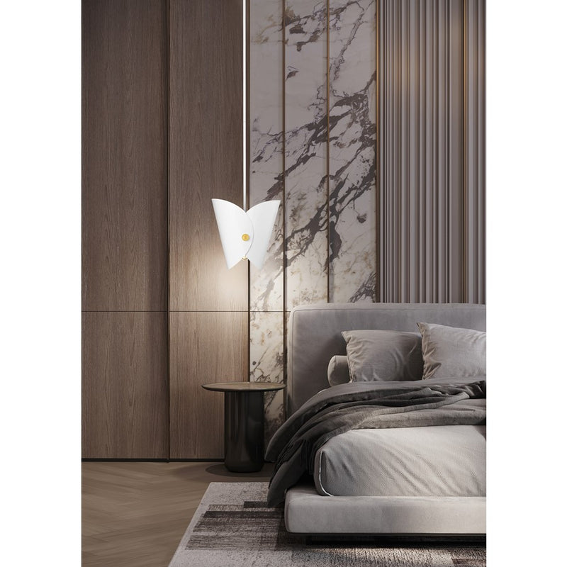 Z-Lite Salone 1 Light 13" Pendant, White/White Outer, Gold Inner