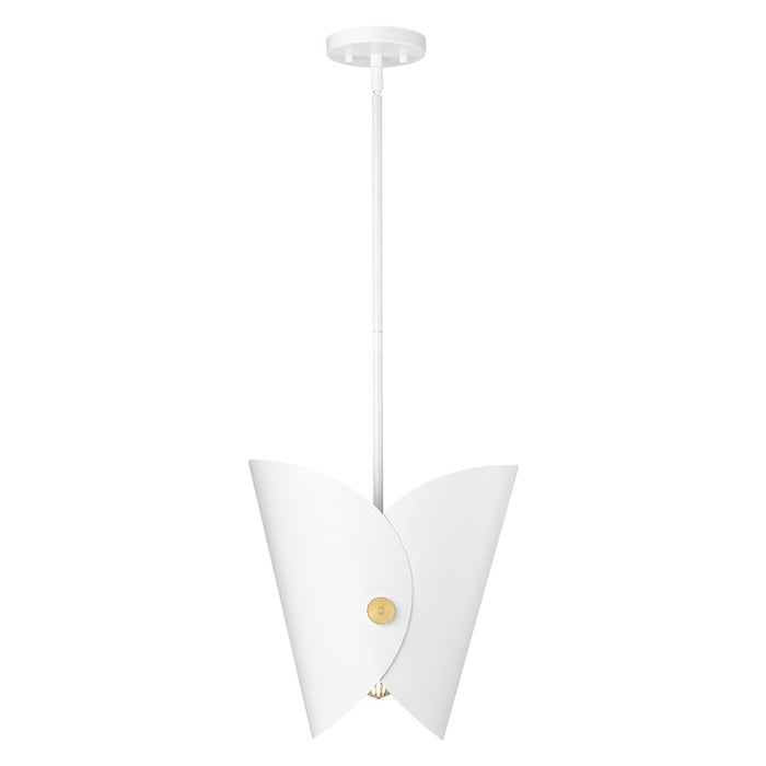 Z-Lite Salone 1 Light 13" Pendant, White/White Outer, Gold Inner