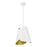 Z-Lite Salone 1 Light 13" Pendant, White/White Outer, Gold Inner