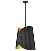 Z-Lite Salone 1 Light 18" Pendant, Black/Black Outer, Gold Inner - 1951P18-MB
