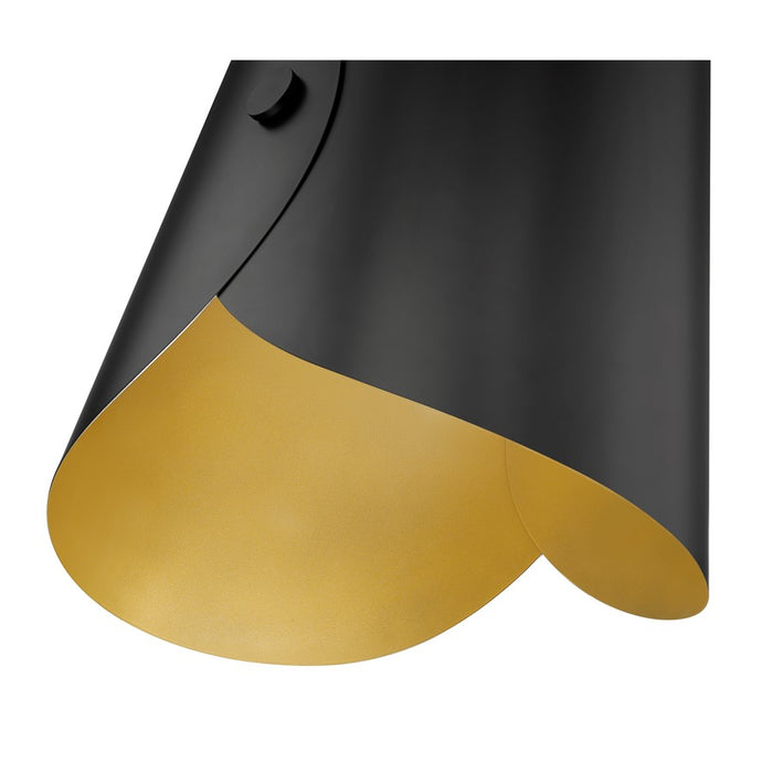 Z-Lite Salone 1 Light 18" Pendant, Black/Black Outer, Gold Inner