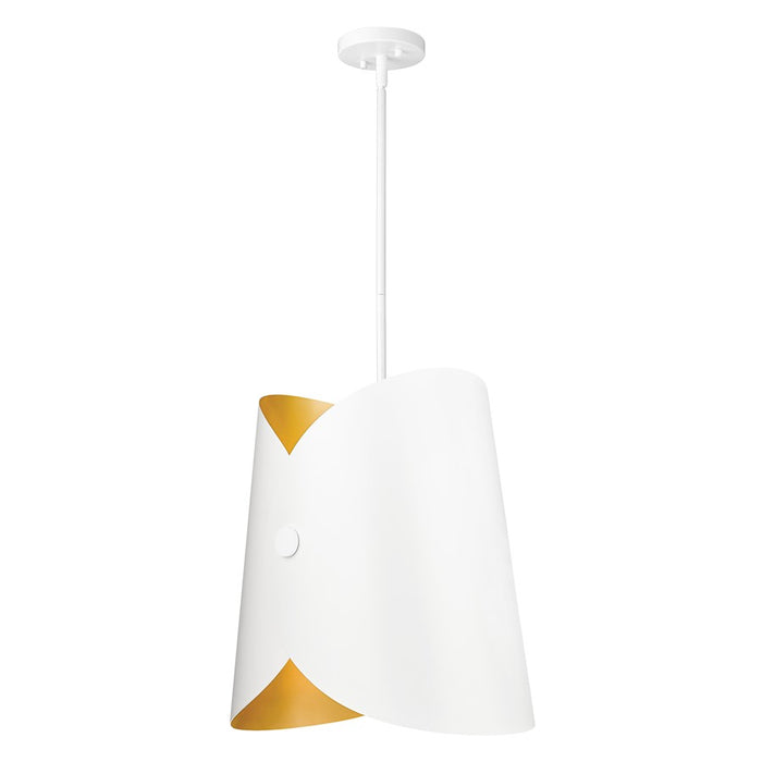 Z-Lite Salone 1 Light 18" Pendant, White/White Outer, Gold Inner - 1951P18-MW