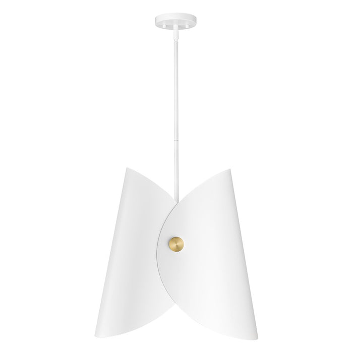 Z-Lite Salone 1 Light 18" Pendant, White/White Outer, Gold Inner