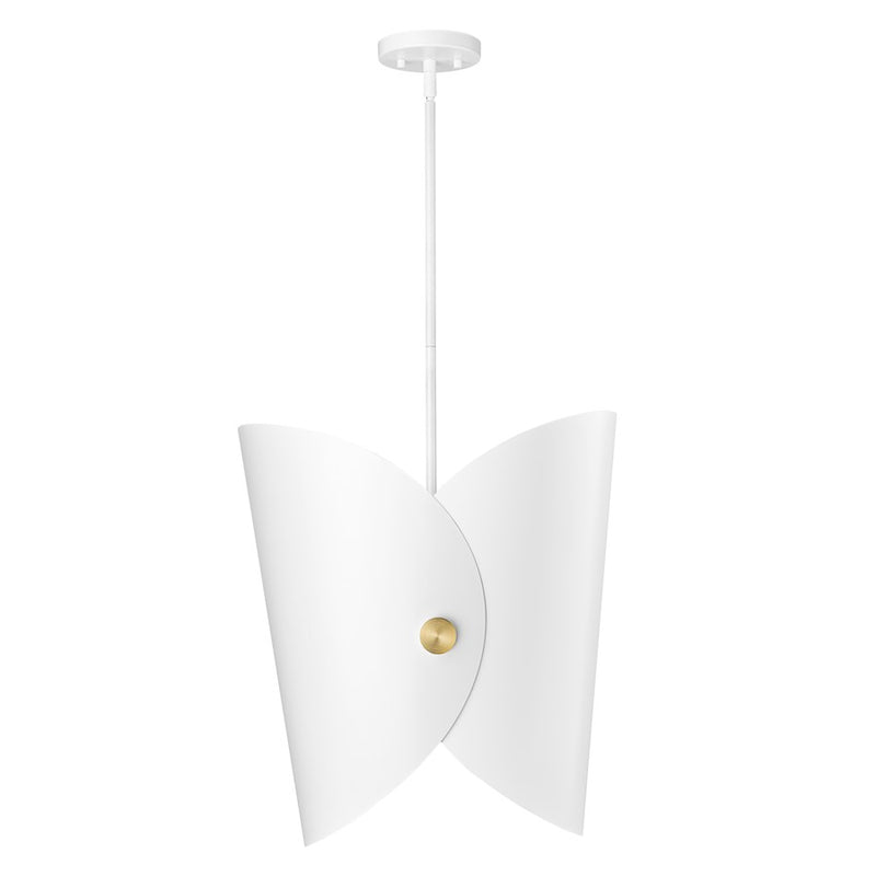 Z-Lite Salone 1 Light 18" Pendant, White/White Outer, Gold Inner